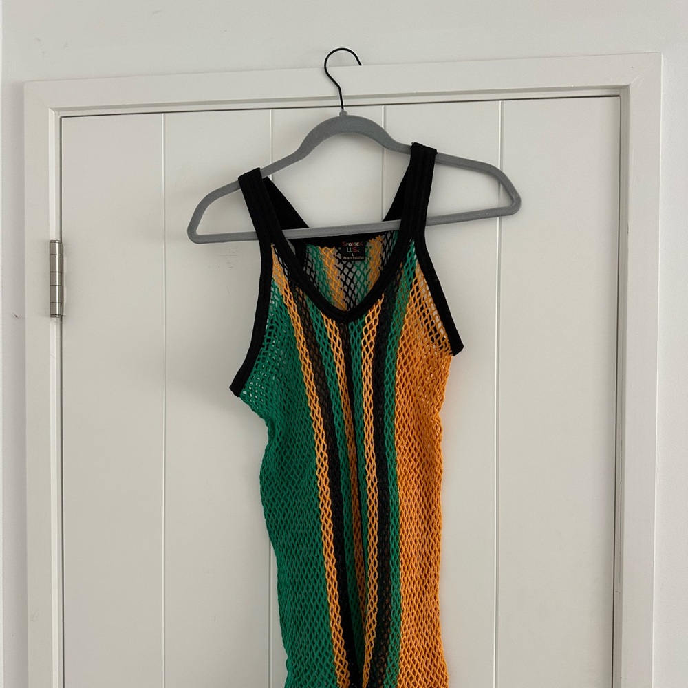 Multicolor Mesh Tank Top